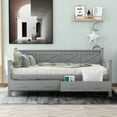 thumbnail image 3 of Bed Frame Twin Size Daybed with 2 Large Drawers, X-shaped Frame, Modern and Rustic Casual Style Daybed, Gray, 3 of 7