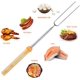 thumbnail image 3 of Palitos para asar, pinchos para Smore de acero inoxidable con mango de madera, tenedores para barbacoa extensibles de 32 pulgadas, palitos para Smores telescópicos para hoguera, fogata brillar Electrónica, 3 of 5
