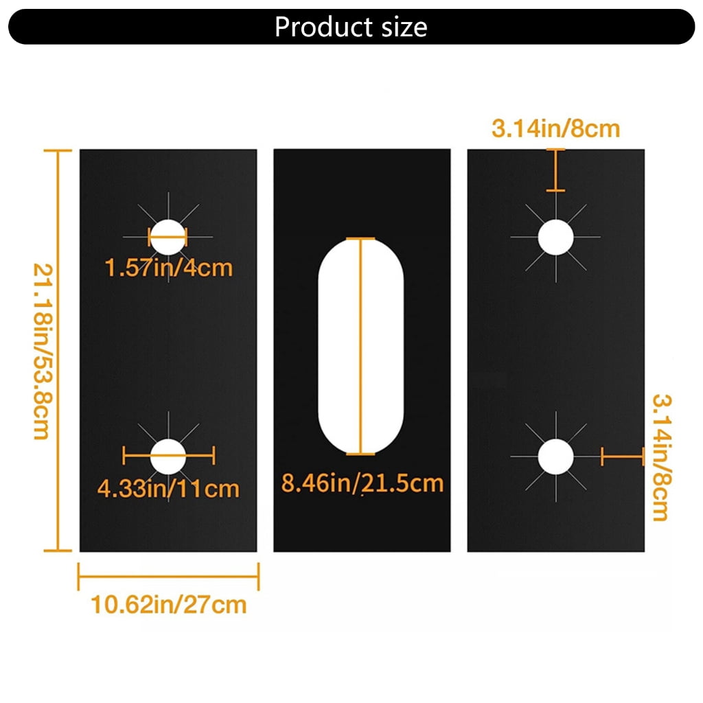 PatungKu High Temperature Resistant Kitchen Range Splatter Guard 5-Hole Gas Stove Pad Non Stick Stovetop Protector Liner