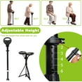 thumbnail image 2 of Folding Walking Cane with seat for Men & Women,2-in-1 Adjustable Portable Cane Chair,Walking Stick with Seat for Seniors & Adults,Crutches Stool with Carry Bag for Hiking Traveling, 2 of 17