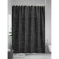 thumbnail image 5 of Shower Curtain Black Linen Texture Bathroom Curtains with Hooks, Waterproof Fabric Vintage Solid Color Bath Shower Curtains Set for Bathroom Bathtubs Decor 72x72 Inch, 5 of 8
