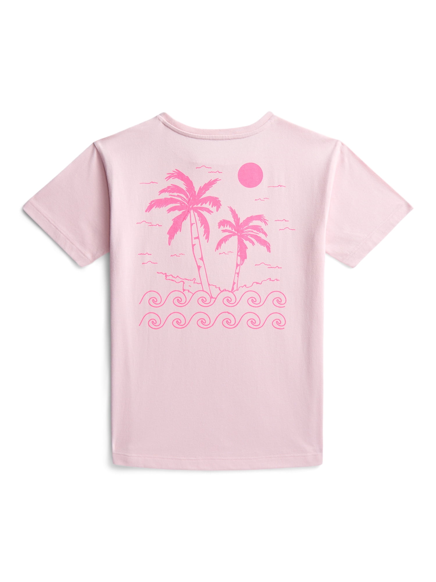 Wonder Nation Girls Delicate Paradise Graphic Tee with Short Sleeves, Sizes 4-18