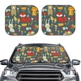 thumbnail image 2 of Balery 2 Piece Cute Animal Forest Car Windshield Sun Shade|Foldable Front Windshield Shade for Car Front Window for Most Sedans SUV Truck-Small, 2 of 7