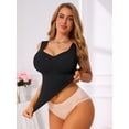 thumbnail image 4 of INSPIRE CHIC Women's Tummy Control Breast Lifting Padded Camisole Slim Fit Shaping Long Tanks Small Black, 4 of 5