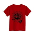 thumbnail image 4 of SGFCWSX Girls Short Sleeve T-Shirt, Kids Graphic Crewneck Regular Fit Summer Tees Casual Everyday Tops Red Size 10-11 Years, 4 of 4