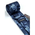 thumbnail image 6 of HISDERN Men Floral Ties Woven Classic 3.4" Necktie Set Formal tie Pocket Square for Wedding with Handkerchief Gift Box, 6 of 8