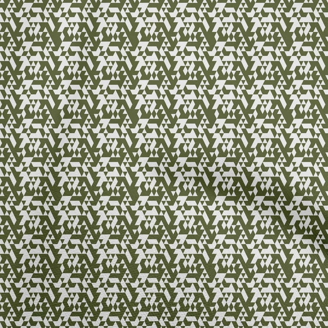 oneOone Polyester Spandex Green Fabric Geometrical Craft Projects Decor Fabric Printed By The Yard 56 Inch Wide