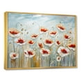 thumbnail image 2 of Designart "Field Adorned With Red And Grey Poppies" Poppies Floater Framed Wall Art Living Room, 2 of 5