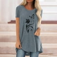 thumbnail image 2 of Chemises à Manches Courtes pour Femmes Mode Décontractée Chemises Imprimées Manches Courtes T-Shirt Ample Tunique Blouse Tunique pour Femmes Manches Courtes Tunique Manches Courtes pour Femmes, 2 of 4