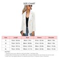 thumbnail image 5 of Chaqueta de traje para mujer Cuello en V Manga larga Bolsillos falsos Botón Chaqueta de traje informal para mujer Blanco M, 5 of 5