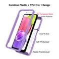 thumbnail image 4 of Sturdy Clear Case for Samsung Galaxy A02S 5G / Galaxy A03S 5G, Tekcoo Full Body Heavy Duty Protection Tempered Glass Screen Protector Shockproof Rugged Case Cover -Purple, 4 of 11