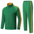 thumbnail image 2 of 2 Piece Men's Side Striped Tracksuit Sets Zip-up Stand Collar Jackets Relaxed Fit Pants Fall Running Workout Activewear M-5XL, 2 of 6