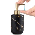 thumbnail image 1 of Dispensador de jabón de cerámica con textura de mármol de 300 ml, dispensador de gel de ducha y desinfectante de manos, accesorios de baño, 1 of 7
