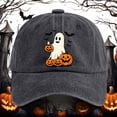 thumbnail image 3 of Hats for Men Halloween Print Washed Baseball Cap Adjustable Unisex Casual Hat for Outdoor Sports and Daily Wear, 3 of 3