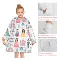 thumbnail image 6 of Fantasy Princess Pattern Blanket Hoodies for Kids 6-13YR Oversize Wearable Blanket Hoodies for Boys Girls Teens, 6 of 7