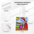 thumbnail image 4 of YFYANG Reusable Cotton Canvas Tote Shopping Bag, Hand-painted Cute Kids Washable Portable Grocery Bag for Daily Travel, 4 of 8