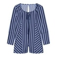 thumbnail image 3 of aidice Womens Jumpsuits Summer Casual Lightweight Long Sleeve Drawstring Striped Loose Shorts Rompers, 3 of 4