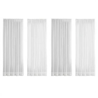 Sheer Curtains Living Room Rod Pocket Window Curtain Panels Bedroom Semi  Sheer Voile Curtains White (55''Wx84''L,2 Panels)