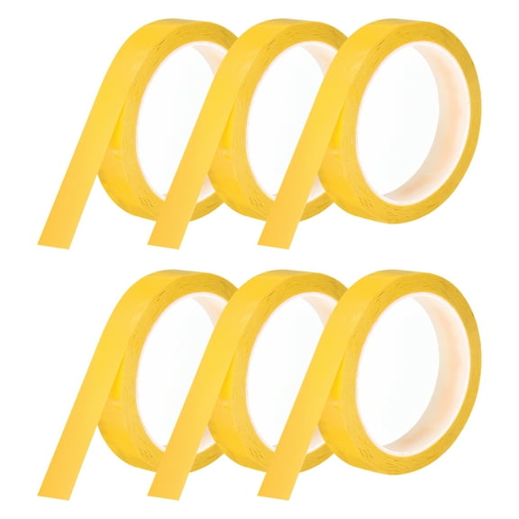 Uxcell 6 Rolls Whiteboard Tape Graphic Chart Tape 20mm 54.7 Yard Art Tape Thin Self-Adhesive Pinstripe Tape Masking Tape, Yellow