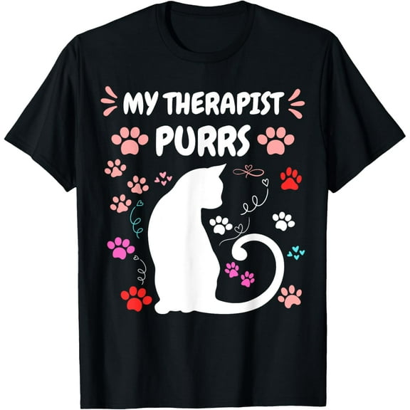 My Therapist Purrs Funny Cat Lover Women men Womens Cat T-Shirt