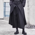 thumbnail image 2 of SONXAHE Wrap Skirt Layer Wide Leg Pants for Men Tie Waist City Street Long Trousers, 2 of 5