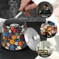 thumbnail image 4 of Yayeee Ashtray with Lid for Cigarette Smokeless Stainless Steel Home Ash Holder, Bright Colorful Flowers Pattern, 4 of 7