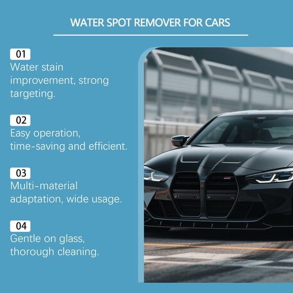 Water Spot Remover, Heavy Duty Water Spot Remover for Cars, Remove Water Stains and Polish Glossy Paint with a Versatile Clear Coat Safe Formula