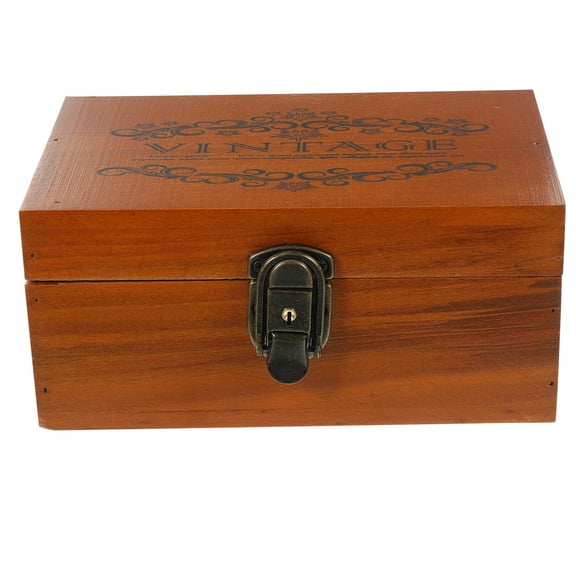 MLINS Wood Trinket Case Lid Jewelry Display Storage Treasure Chest