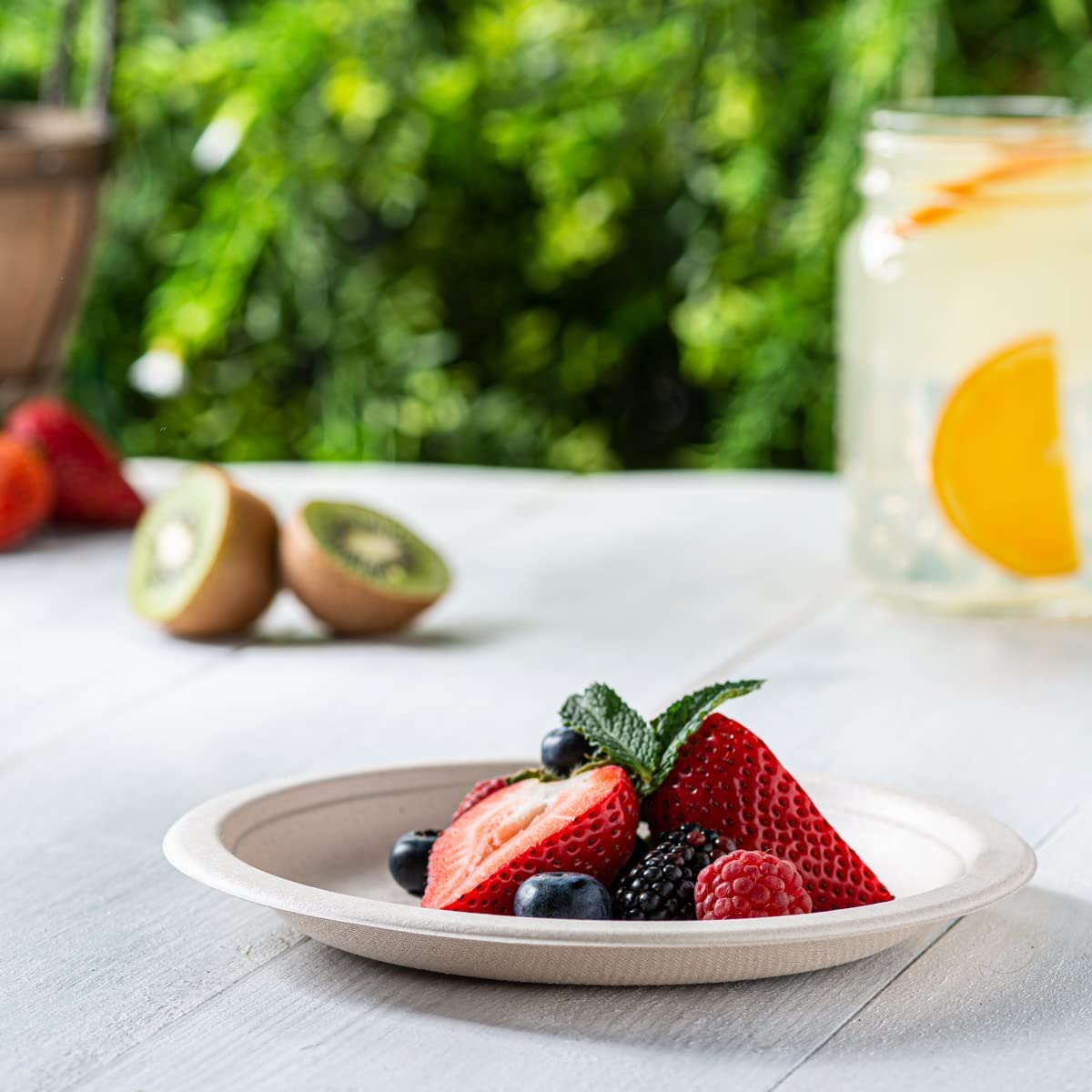 Gusto 7 Inch Compostable Paper Plates, 125 Count photo 2
