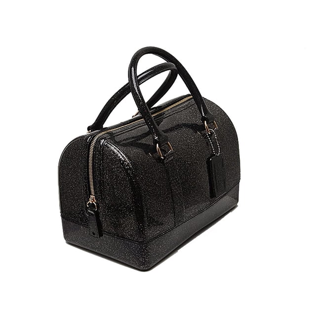 MIFORINES Bolso de mano con asa superior en forma de almohada de gelatina de verano para mujer, bolso de cristal transparente de Color caramelo