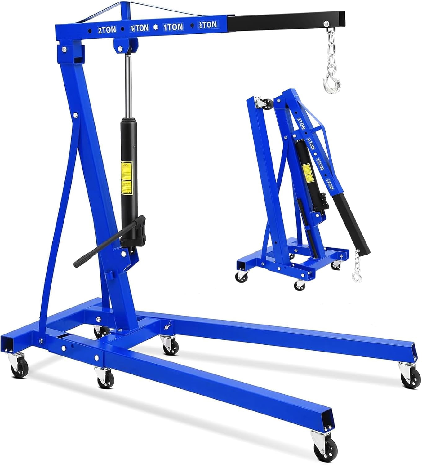 AOILE WORKSHOP CRANE – 4400LBS Engine Hoist, Folding Hydraulic Hoist Cherry Picker, Heavy Duty Engine Crane Lifter