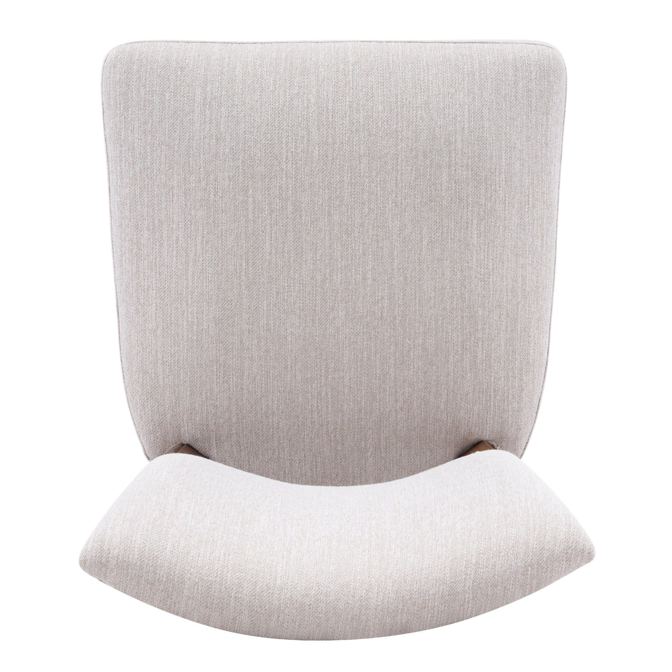 Christopher Knight Home Mid-Century Upholstered Wood Armless Dining Chairs, Beige+Walnut, Set of 2