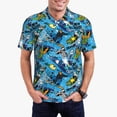 thumbnail image 1 of Fotbe snow board blue Pattern Men’s Golf Polo Shirt – Breathable Performance Golf Shirt with Button-Down Collar-Medium, 1 of 6