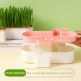 thumbnail image 4 of Trayknick Hydroponic Cat Grass Planter Detachable Bottom Fine Filter Hole Double Layer Soilless Catnip Snack Growing Box for Garden Pink, 4 of 13