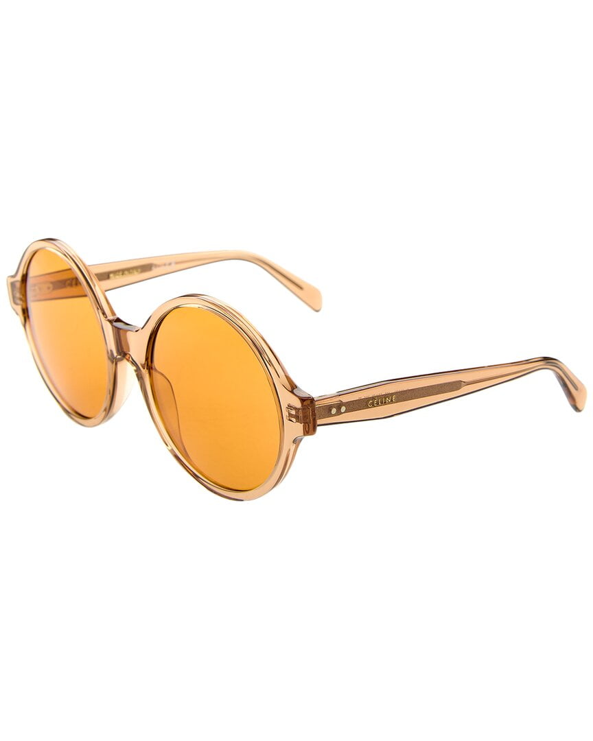 【送料&関税込】Celine Cl40235u28e - Yellow Celine CL40235U 4S235 Triomphe Oval Sunglasses, Gold Metal