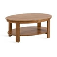 thumbnail image 5 of Kate and Laurel Foxford Modern Tiered Oval Coffee Table, 38 x 24 x 18, Natural Brown, Transitional Two-Tier Living Room Table with Storage and Resilient Wood Construction, 5 of 11