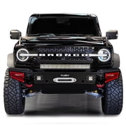 Vijay Compatible with 2021-2022-2023-2024-2025 Bronco Front and Rear Bumper Textured Black Steel with Lights and D-rings