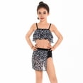 thumbnail image 6 of HCYSFG Cheetah Print Swimsuits For Girls Leopard Print 3 Piece Bathing Suits Square Neck Sleeveless Ruffle Bikini Top Bikini Bottoms And Cover Up Swimwear, 6 of 6