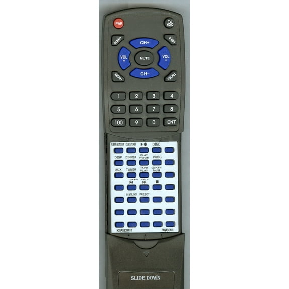 Replacement Remote for PANASONIC RTN2QAGB000016, N2QAGB000016, SAAK100, SCAK100