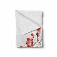 thumbnail image 2 of Chinese Soft Flannel Fleece Throw Blanket, Traditional Purity Blossoms Curved Lace Like Branch and Leaves, Cozy Plush for Indoor and Outdoor Use, 70" x 90", Red White, by Ambesonne, 2 of 6