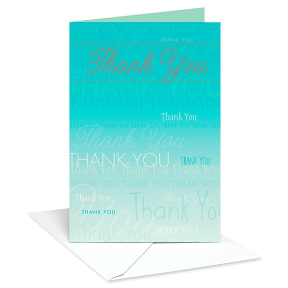 American Greetings Thank You Card (Gratitude in Teal)
