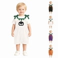 thumbnail image 5 of Unisex kids Corduroy Short Overalls, Pumpkin Felt Appliques Sleeveless Dungarees with Pockets, Comfort Baby Outfit for First Halloween Photoshoots and Pumpkin Patch Visits for 1-7 Years, 5 of 9