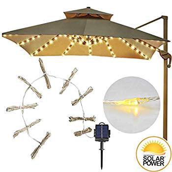 104 LED Solar Umbrella String Lights 8 Modes for Outdoor Patio Garden Waterproof 