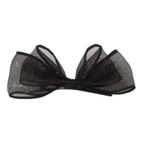 1 Pc Fashion Double Layer Bow Hair Clips Hairdo Clip for Women 4.72"x2.36" Black