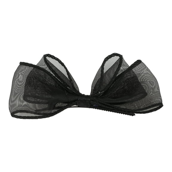 1 Pc Fashion Double Layer Bow Hair Clips Hairdo Clip for Women 4.72"x2.36" Black