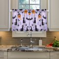thumbnail image 2 of Yayeee Kitchen Curtains Tier Pair Light Filtering 27"x36" Rod Pocket Short Cafe Window Panel, Purple Halloween Pumpkin, 2 of 7