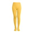 thumbnail image 2 of EMEM Apparel Girls' Kids Childerns Solid Colored Opaque Dance Ballet Costume Microfiber Footed Tights Stockings Fashion Gold Yellow 8-10, 2 of 5