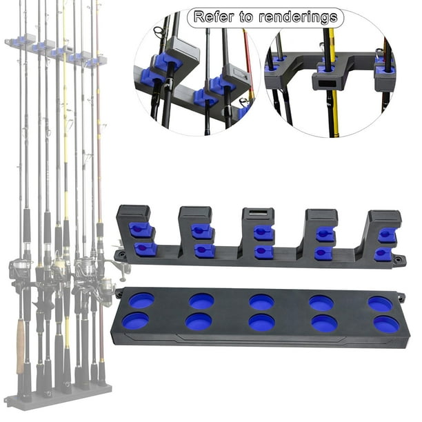 Fishing Rod Holder Store 10 Rods Support for Garage Display Fishing Rod Rack  Blue 