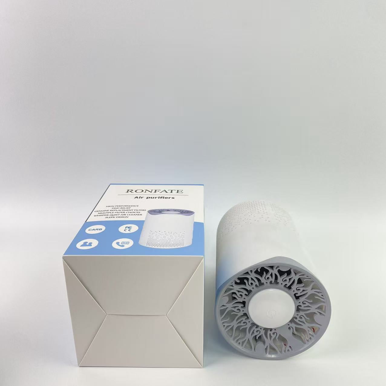 RONFATE Air purifiers, Home air purifier with H13 True HEPA filter, 3-speed compact air purifier, timer, white