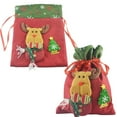 thumbnail image 1 of Christmas Drawstring Bags Packaging Snowman Three-dimensional Print Container Large Capacity Goodie Bag for Candy Birthday Party Elk, 1 of 6